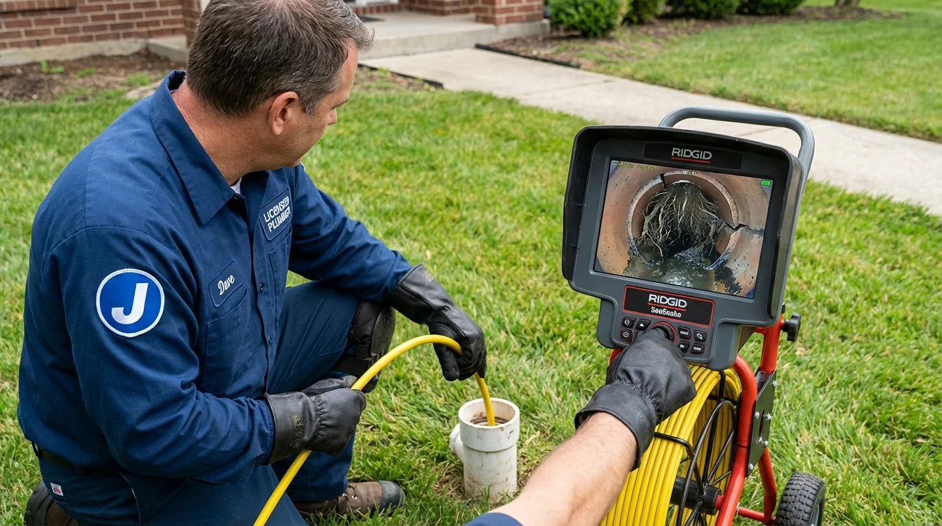 Sewer camera inspection being performed by Johns Plumbing LLC in Fillmore
